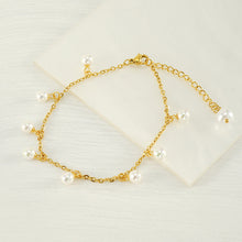 Fashion Simple Tassel Stainless Steel Pearl Anklet