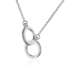 Fashion Zircon Geometric Shape Double Ring Necklace