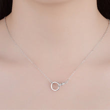 Fashion Zircon Geometric Shape Double Ring Necklace